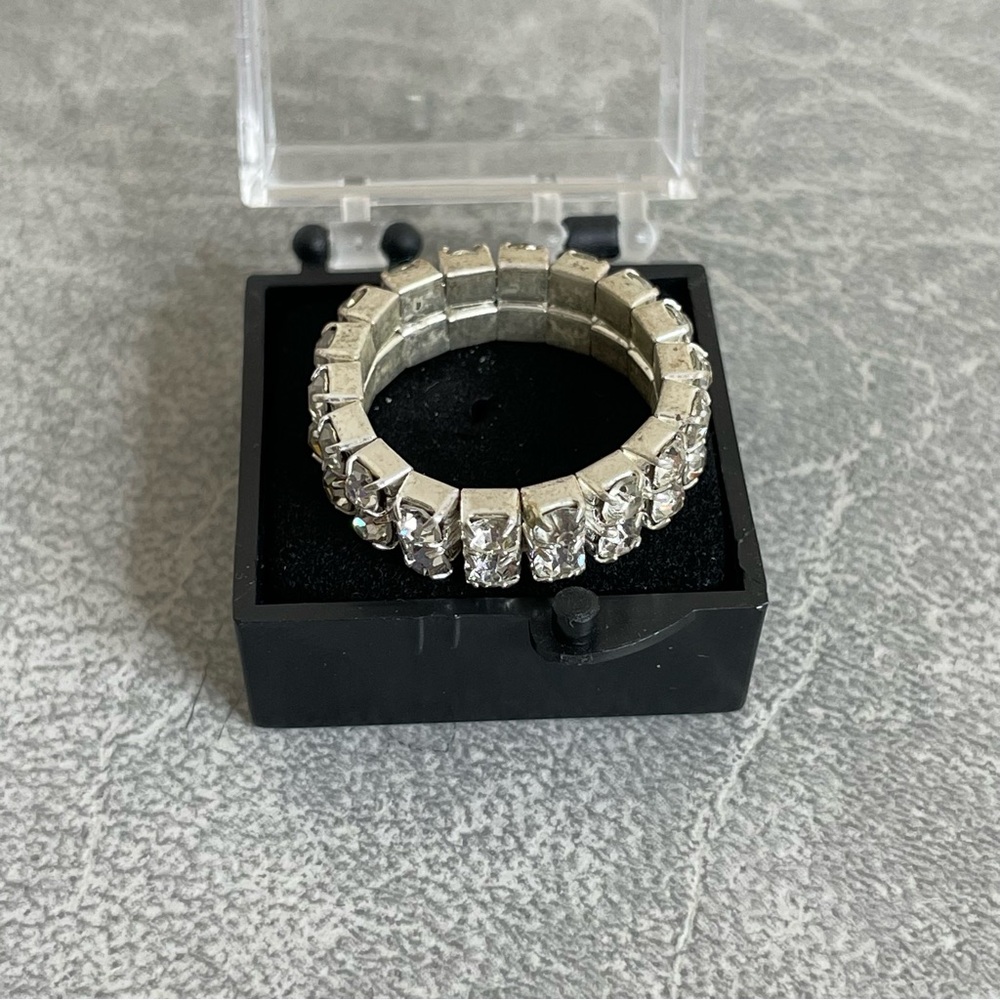 Elegant Silver Crystal Eternity Ring - Costume Jewelry